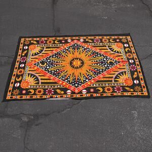 Celestial Sun Tapestry Psychedelic Wall Hanging Art Home Decor Artwork 79”x52”